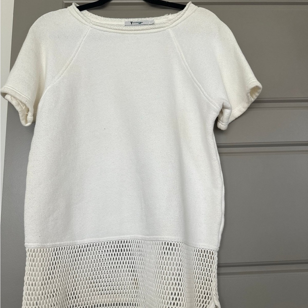 Alexander Wang White Cuffed Sleeve Boxy T-Shirt
